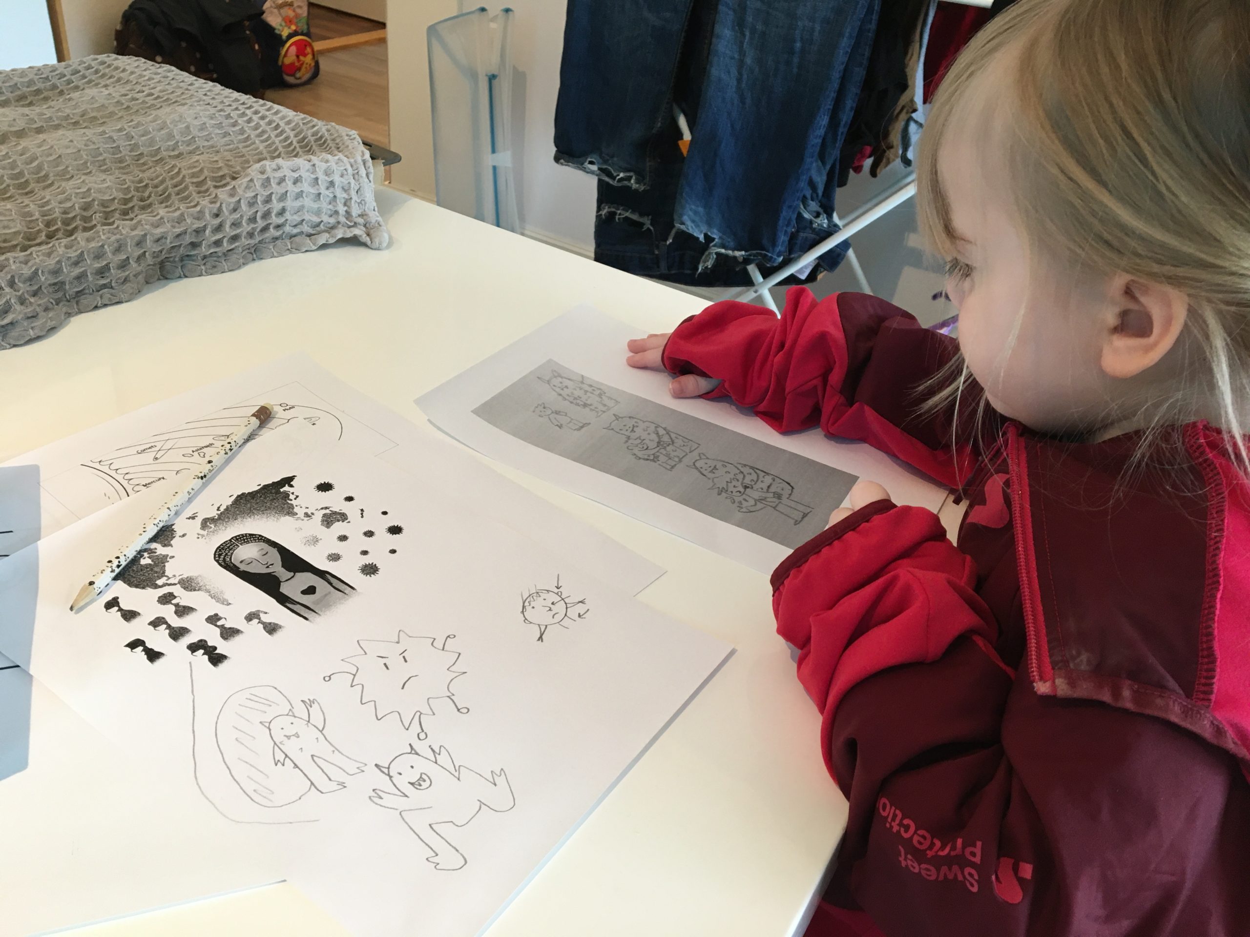 Signe's daughter review the Covid visual story for kids