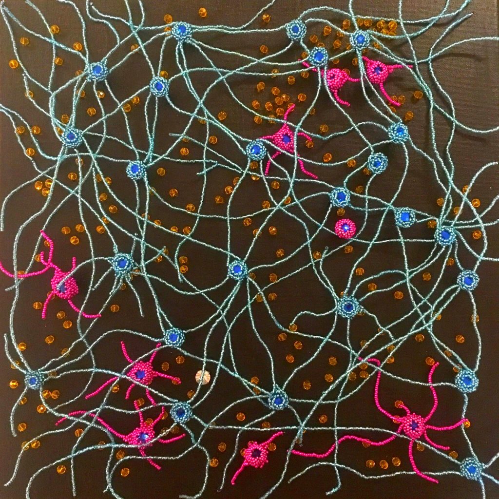 network of nerve cells showing a labyrinth of a large city, such as New York