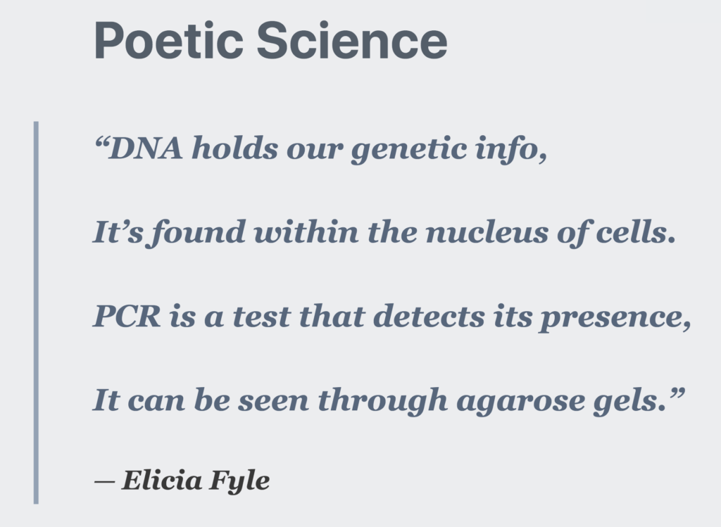 Elicia Fyle Poem about DNA
