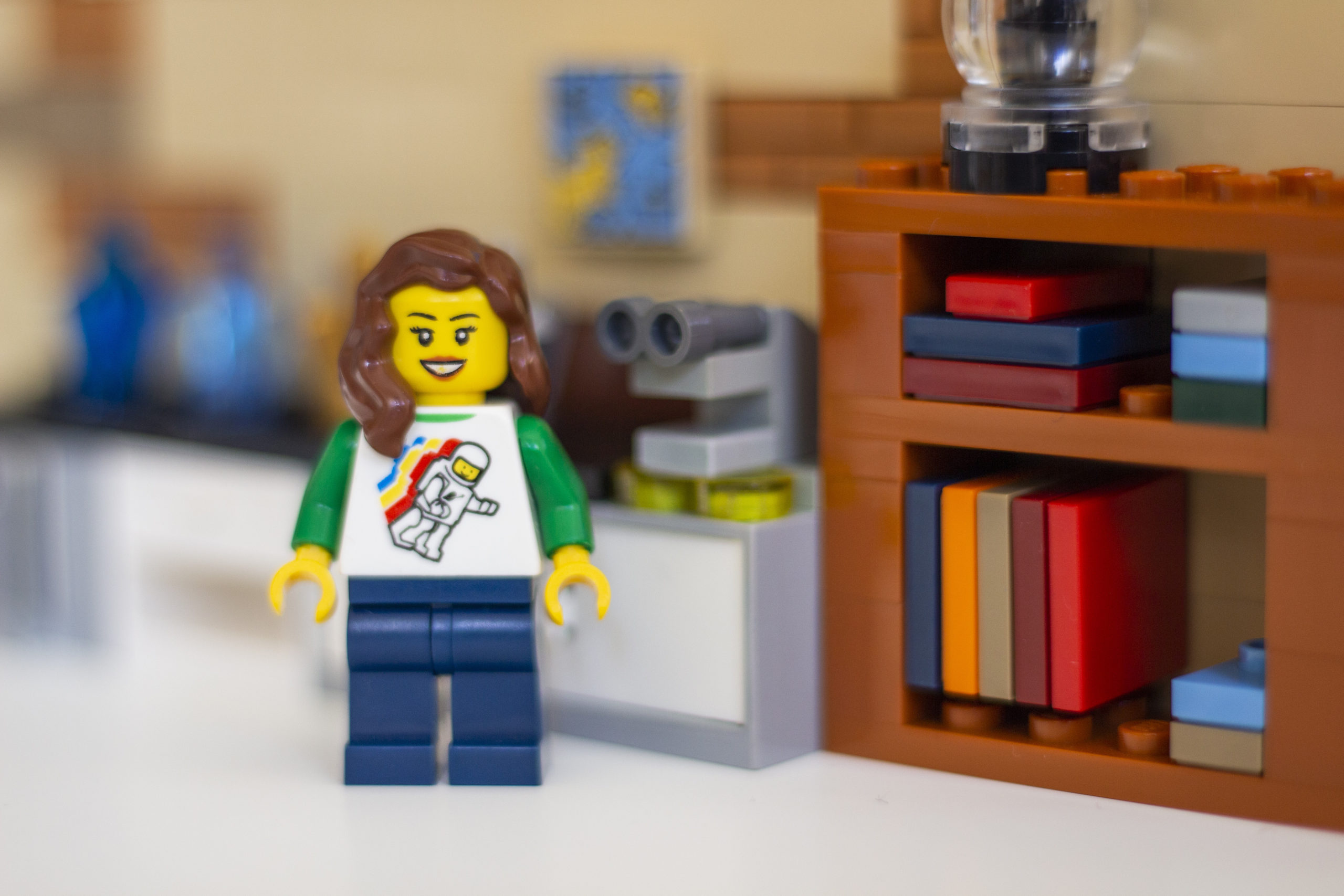 LEGO Researcher in the Lab. Photo by Stacy Phillips.