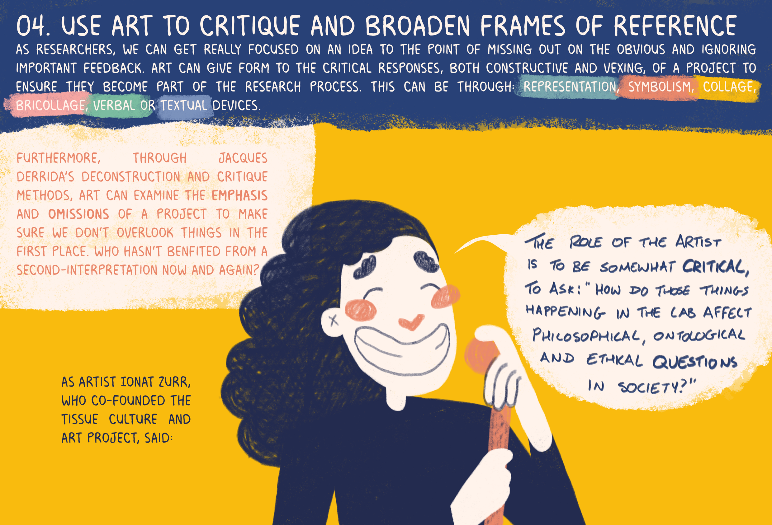 Use art to critique and broaden frames of reference.