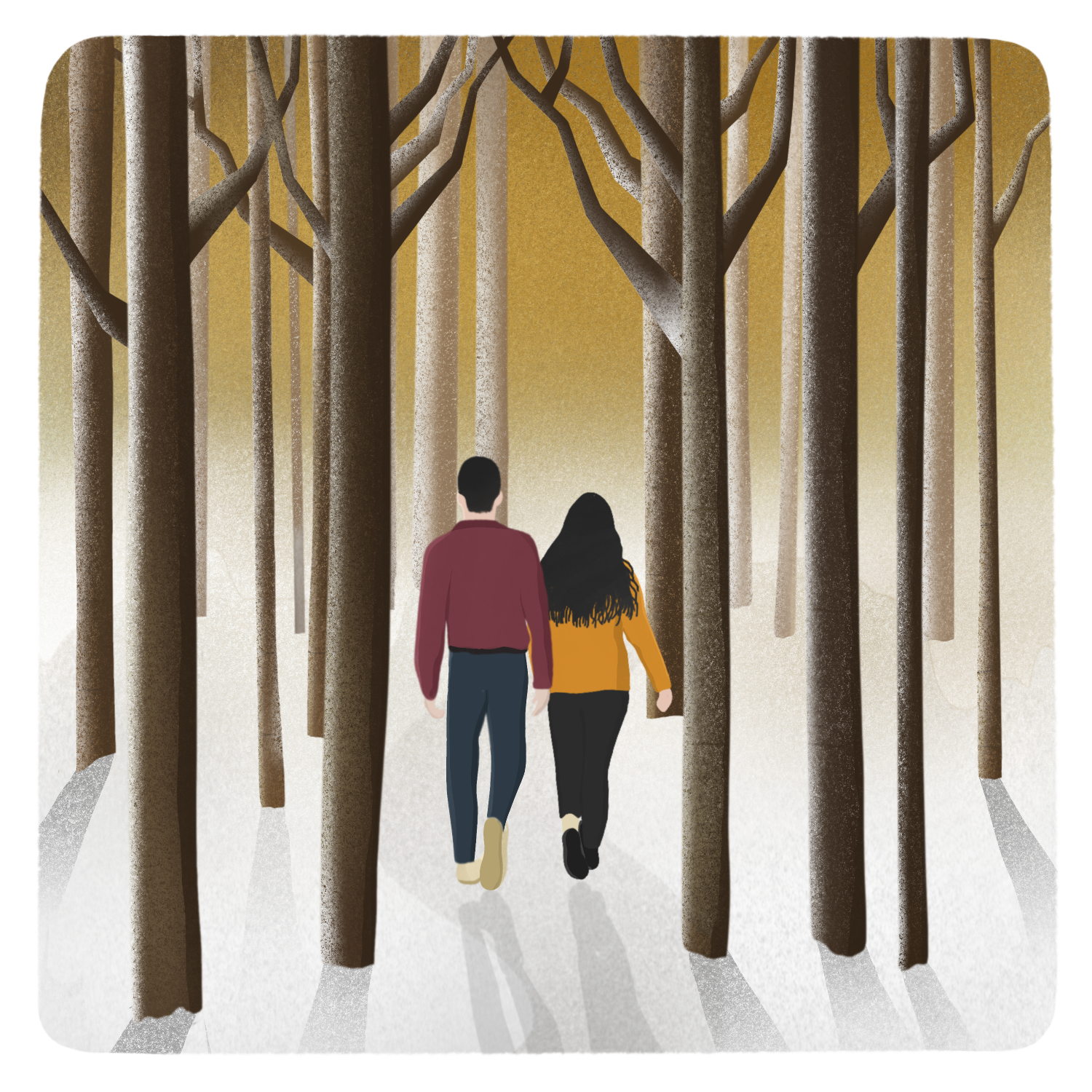 Illustration for the Nature Therapy Course - Walking in the woods