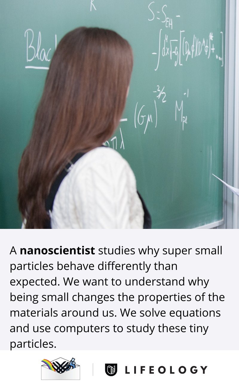 A career card for a nanoscientist