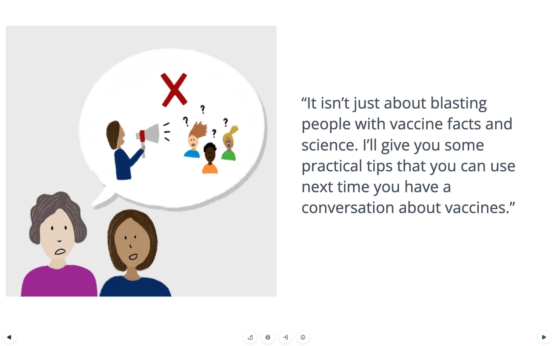 screenshot from how to talk about vaccines when you're not an expert course