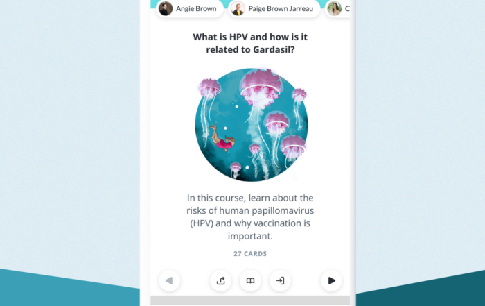 A mobile phone displaying a Lifeology course - What is HPV?